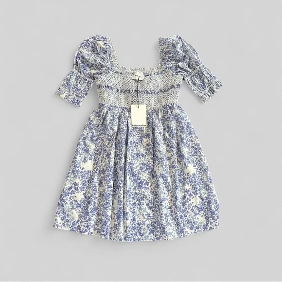 Reformation Dione Dress size 4 blue multi-NWT - Picture 6 of 11